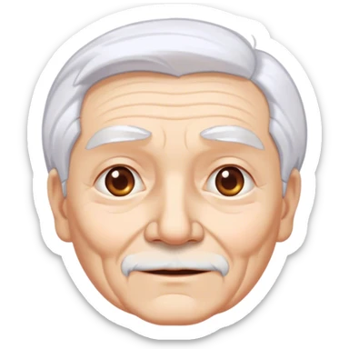 An elderly person with white hair, exuding wisdom and experience sticker