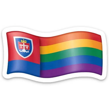 A slovak flag combined with a gay flag sticker