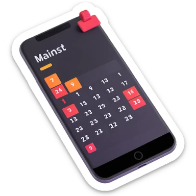 organization app on smartphone with calendar and to-do list sticker