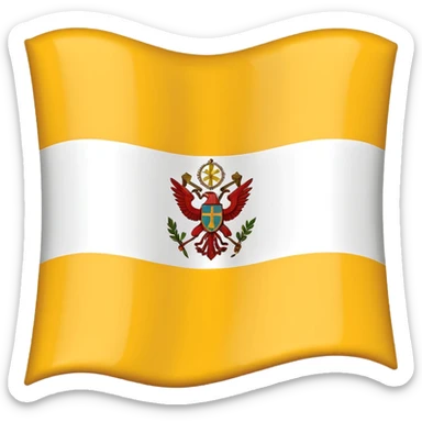 Realistic Vatican City flag vertical bicolour yellow and white sticker