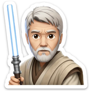 star wars master kenobi with one lightsaber sticker