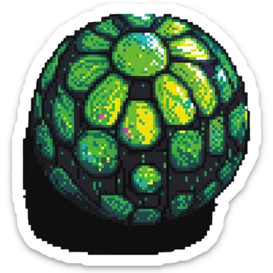 slime disco ball, pixel art style, sparkly highlights sticker