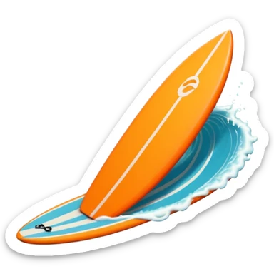 1 orange Surfboard with wave sticker