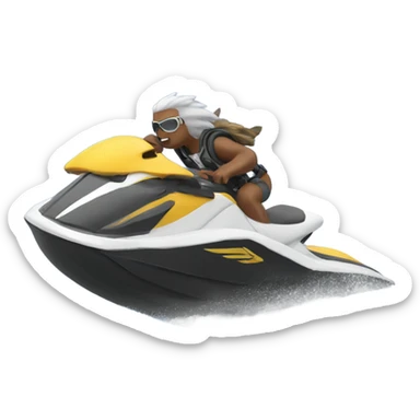 eagle jet skiing and doing a flip sticker