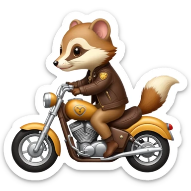 Weasel riding a motorcycle  sticker
