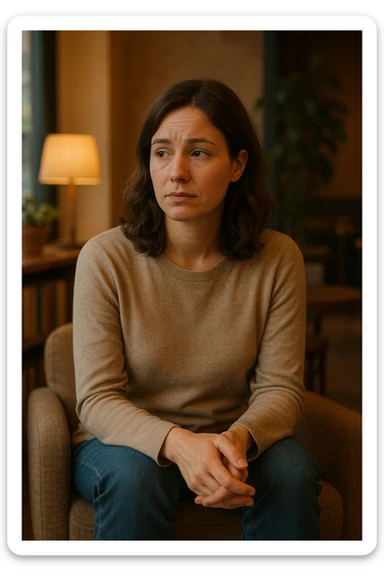 donna che vuole rimanere nella sua zona di comfort. Immagini realistiche sticker