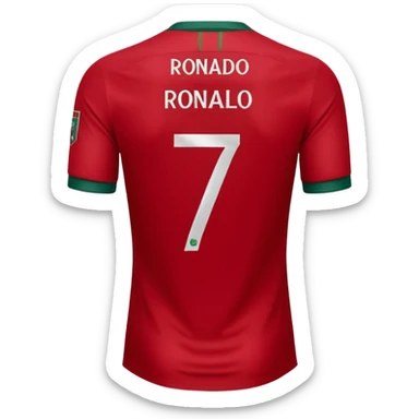 Create back side jersey of Portugal football team of red colour. Name "RONALDO" jersey no 7. sticker