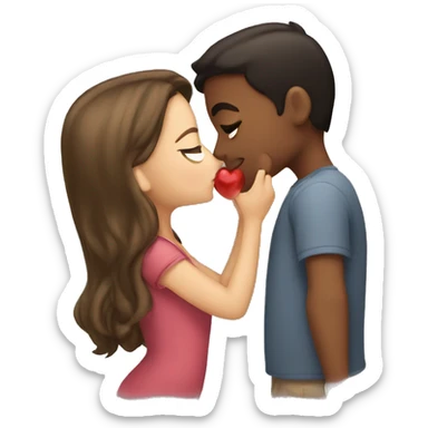 Girl kissing a boy  sticker
