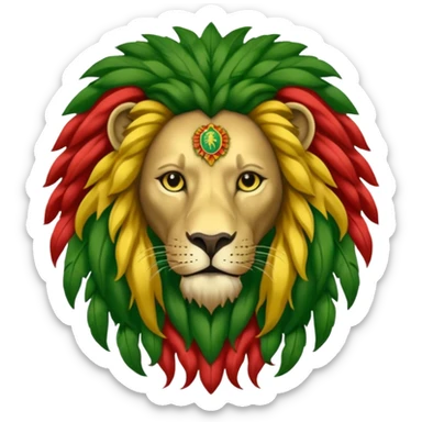 Bob Marley heraldic crest with ethiopian colors sticker