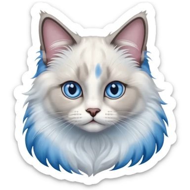 ragdoll, blue eyes, blue bi color sticker