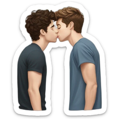 Shawn Mendes kissing JustinBieber sticker