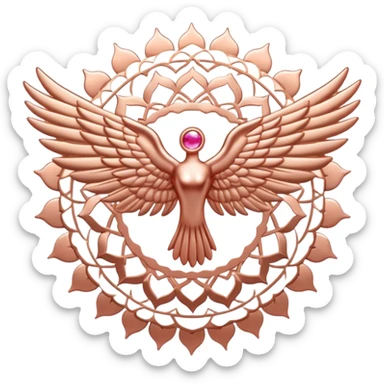 Rose gold wing of the chakra spirituality sticker