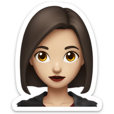 vampire girl with very short brown hair, stars on her eyes sticker
