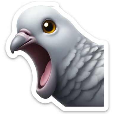 pigeon face laughing extremely hard sticker