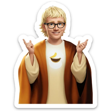 smiling boy in sunny sky sticker