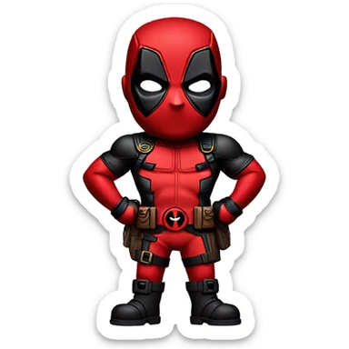 Deadpool standing upright legs crossed sticker