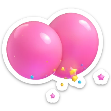 pink bubble gum with sparkles sticker