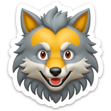 Tráeme una imagen de un lobo enojado sticker