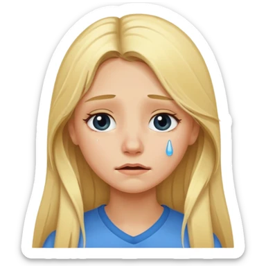 Blonde girl with long hair emotional sticker