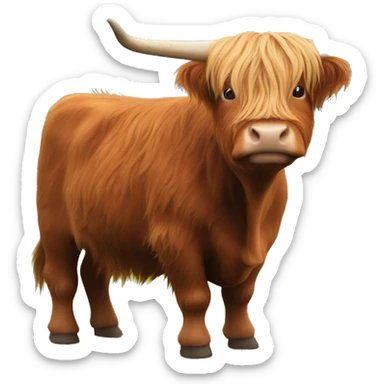 Fatty scottish highland cow sticker