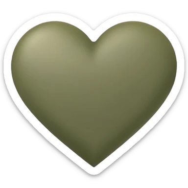 khaki green heart  sticker