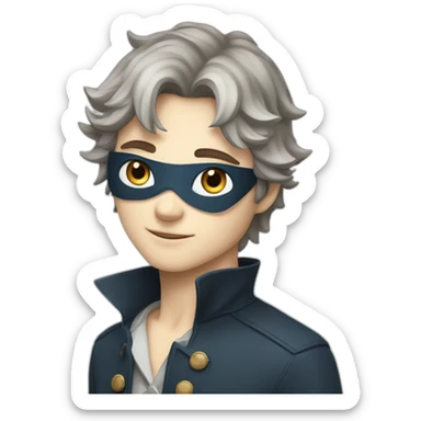 Chat noir blanc gris et maron au yeux bleu sticker