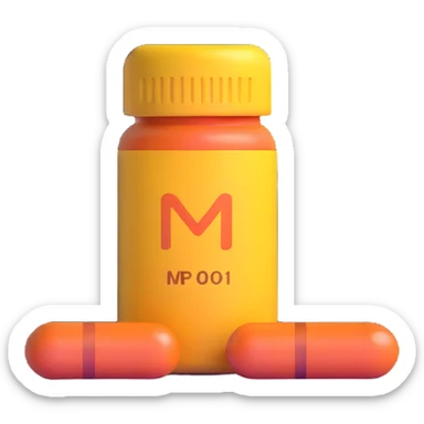iron vitamin pill capsule, Fe supplement sticker