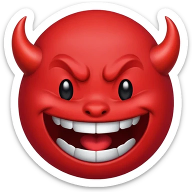 Devilish emoji laugh sticker