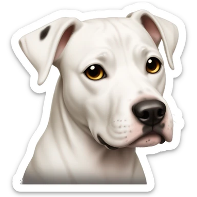 Dog mix of pitbull and lab white with black markings  sticker