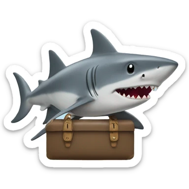 sharky with a hat , on his way to work sticker