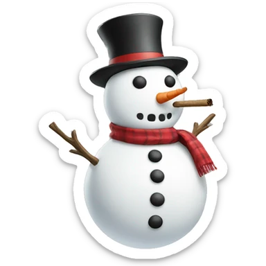Snowman smoking sticker