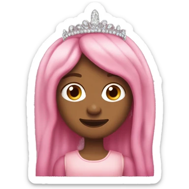 A singular pinto bean colored pink and wearing a tiara sticker