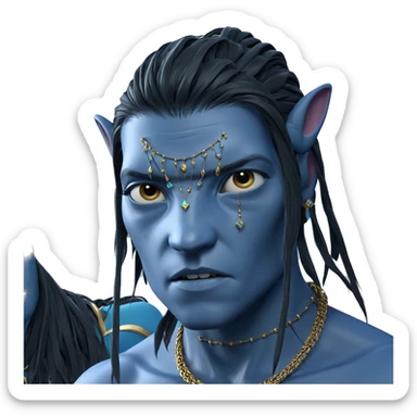 blue skinned boy with jewelry sticker