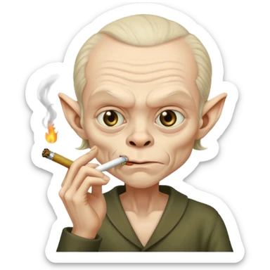 Lord of the rings smeagol smoking cigarette  sticker