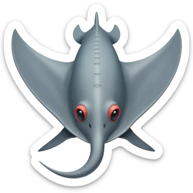 small simple stingray with stinger from top view very simple no small details sticker