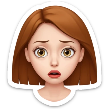 A realistic waist-up portrait of a frightened woman sticker