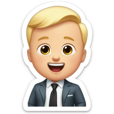 the boss baby is laughing really loud sticker