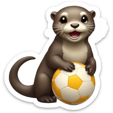 Cute otter playing with a ball sticker