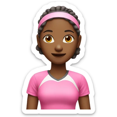 girl tennis player wearing pink sticker