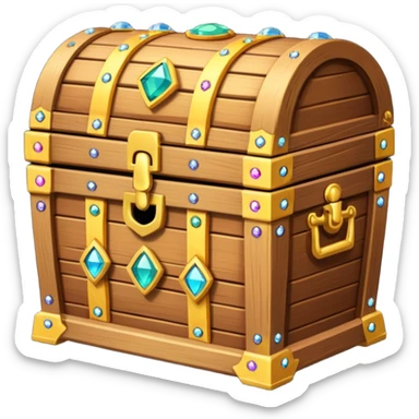 treasure chest with gems in it sticker