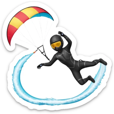 Kitermanc traje neopreno negro y casco negro, haciendo un down loop sticker