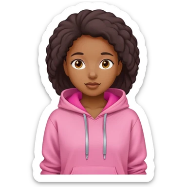 Black girl wearing pink hoodie sticker