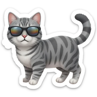Cat wearing sunglasses sticker