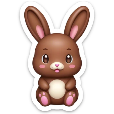 kawaii chocolate candy bunny  sticker