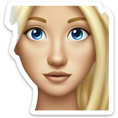 Pretty blonde long hair blue eyes freckles sticker
