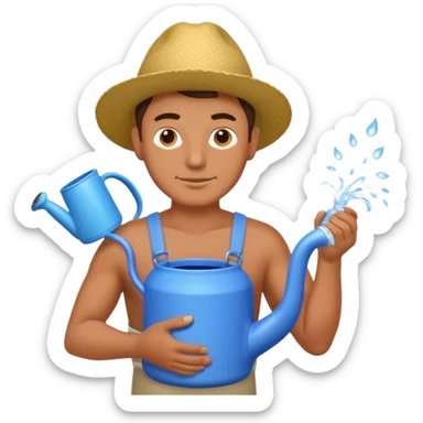 man with watering pot sticker