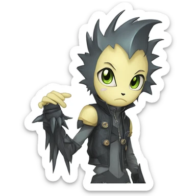 cute cool edgy sharp eldritch futuristic punk Digimon-Fakemon-animal full body sticker