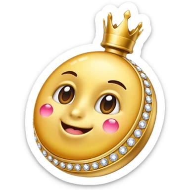 Biberón dorado con diamantes sticker