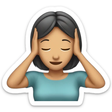 woman who is covering her ears sticker