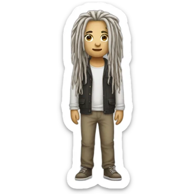Dreadlocks with white skin sticker